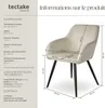 Chaise MARILYN Effet Velours Style Scandinave - crème/noir, Voir les images du produit 6