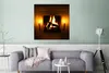 MuchoWow® Poster Kamin in einem dunklen Raum 75x75 cm - Produktbild-Vorschau 5
