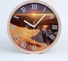 Holzuhr 25fi cm wanduhr - weiße Spitzen - Winter in den Produktbild-Vorschau 1