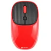 A red computer mouse is shown from a top-down perspective on a white background. Produktbild-Vorschau