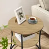 Stolik kawowy okrągły loft fi54 cm dąb artisan czarny metal Podgląd zdjęcia produktu 2