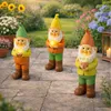 LED Solar Gartenzwerg mit Vogel - Gartenfigur - warmweiße Produktbild-Vorschau 4