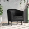 Sillón de club negro de vidaXL, tapizado en cuero sintético Vista previa de la imagen del producto 2