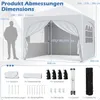 COSTWAY Skládací pavilon 3x3 m se 4 odnímatelnými bočními Náhled obrázku produktu 3