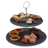 2 x Etagere mit 2 Etagen, Schiefer, Kuchen, Snacks, Obst, Produktbild-Vorschau 1