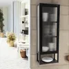 osoltus Wandschrank Riffelglas Stahl Regal cube Schwarz Produktbild-Vorschau 5