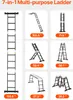 A collage of images showing a multi-purpose ladder in various configurations, with dimensions labeled. Náhled obrázku produktu