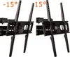 Two black TV wall mounts are shown side-by-side against a white background, with angle indicators above each. Podgląd zdjęcia produktu