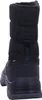 The back view of a black winter boot. Voir les images du produit