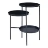 A black, three-tiered side table with round shelves. Anteprima dell’immagine prodotto