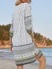 ASKSA Damen Bohemian Tunika Kleid Strandkleid Sommerkleider Produktbild-Vorschau 5