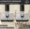 A split image showing a cleaning device in two different scenarios with varying levels of dirt. Produktbild-Vorschau