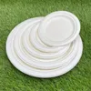 RyanPack Zuckerrohr Bagasse Teller 23 cm Weiß – Einweg Produktbild-Vorschau 4
