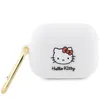 A white Hello Kitty branded Airpods Pro 2 case with a gold clip. Produktbild-Vorschau