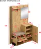 A diagram showing the dimensions of a hallway furniture set. Produktbild-Vorschau