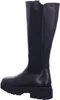 A side view of a black leather boot with a thick sole. Voir les images du produit