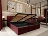 A bedroom with a modern bed that has storage space underneath. Produktbild-Vorschau