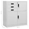vidaXL Armadio per ufficio grigio chiaro 90x40x102 cm Anteprima dell’immagine prodotto 7