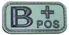 MFH Klettabzeichen, schwarz/oliv,Blutgruppe B POS, 3D Produktbild-Vorschau 2