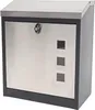 A modern, black and stainless steel mailbox is shown against a white background. Produktbild-Vorschau