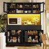 Armoire haute de style buffet avec éclairage RGB LED Voir les images du produit 5