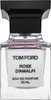A clear, front-facing studio shot of a Tom Ford Rose D'Amalfi Eau de Parfum bottle. Voir les images du produit