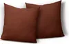 2er Pack Kissenbezug Kissenhülle 40x40 cm braun Uni Jersey Produktbild-Vorschau 1