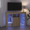 vidaXL Meuble TV d'angle LED Chêne Sonoma 100x40x68cm Voir les images du produit 5