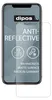 A screen protector for a smartphone is shown on a gray background, with text and graphics highlighting its features. Produktbild-Vorschau
