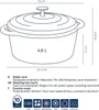 Diagram of a pot with dimensions and compatibility information. Náhľad obrázku produktu