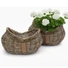 Rattan Pflanzkorb 2er Set – Blumentopf / Übertopf Kubu Grau Produktbild-Vorschau 1