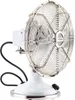 A white and silver retro-style desk fan. Produktbild-Vorschau