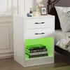 Table de nuit avec éclairage LED avec 2 tiroirs 60x40x35cm Voir les images du produit 1