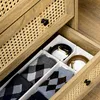 HOMCOM Commode 4 tiroirs meuble de rangement cannage en Voir les images du produit 8