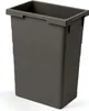 A dark gray trash can is shown against a white background. Voir les images du produit