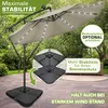 tillvex ombrellone a sbalzo in alluminio marrone LED solare Anteprima dell’immagine prodotto 8