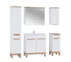 Bali 2D Hochschrank mit Wäschekorb, Weiß Glanz und Produktbild-Vorschau 6