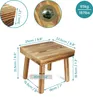 Belle Vous Niedriger Holzhocker - Tritthocker - Hocker Holz Produktbild-Vorschau 2