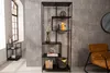 Industrial Bücherregal SLIM LINE 185cm Esche schwarz sechs Produktbild-Vorschau 3
