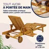 CASARIA® Chaise Longue Jardin Exterieur Tami Sun En Bois D Voir les images du produit 3