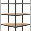 A close-up view of a corner shelving unit with multiple shelves. Náhled obrázku produktu