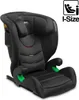 A black child car seat with green accents, shown from a front-side angle on a white background. Náhled obrázku produktu