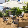 Yaheetech Gartentisch Bistrotisch mit Schirmloch, aus Glas Produktbild-Vorschau 2