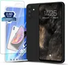 A black phone case and a screen protector are displayed. Produktbild-Vorschau