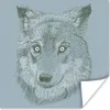 MuchoWow® Poster Wolf - Grau - Raubtier 50x50 cm - Produktbild-Vorschau 1