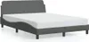 Giroletto con testiera in tessuto grigio scuro 120x200 cm Anteprima dell’immagine prodotto 1