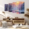 Bild auf Leinwand - Leinwandbild - 5 Teile - Öl Winter Produktbild-Vorschau 7