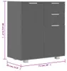 vidaXL Sideboard Hochglanz-Grau 71x35x80 cm Holzwerkstoff Produktbild-Vorschau 7