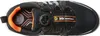 A top-down view of a black and orange work shoe. Produktbild-Vorschau