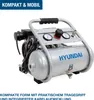 A silver and black portable air compressor with the brand name HYUNDAI visible. Produktbild-Vorschau